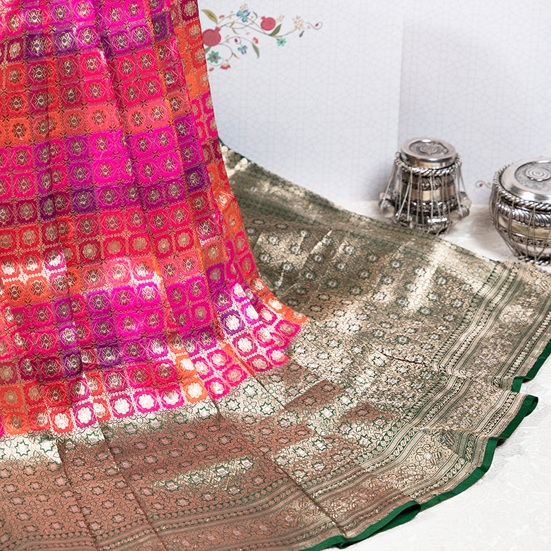 Multicolour Banarasi Silk Saree