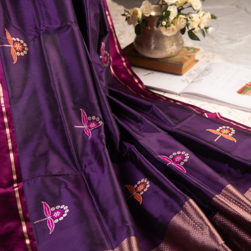 Royal Purple Banarasi Silk Saree